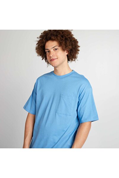 KIABI Plain loose-fit T-shirt BLUE