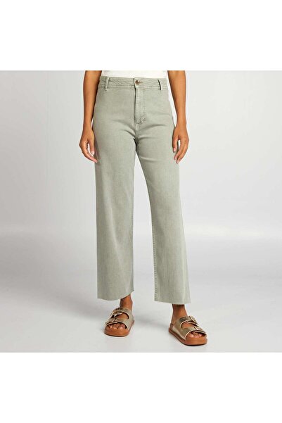 KIABI Straight wide-leg trousers - L28 KHAKI