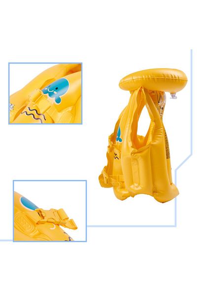 BESTWAY Inflatable Life Jacket Marine Vest Inflatable Life Vest Life Vest with Collar Safety 51x46 cm