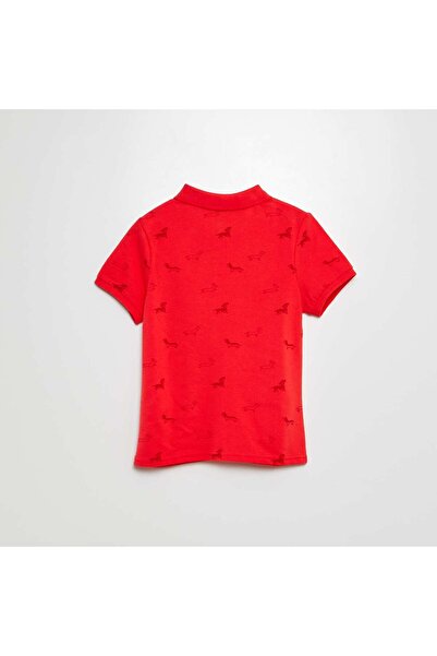 KIABI Piqué knit polo shirt RED