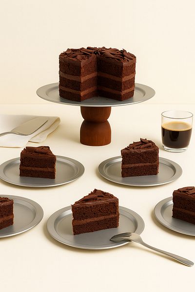 Mirilliahome 7 Piece Silver Plate Set, Wooden Leg Presentation Stand - Cake and Breakfast Plate - Dowry Set