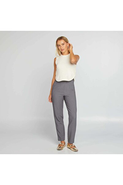 KIABI High-waisted straight-leg trousers GREY