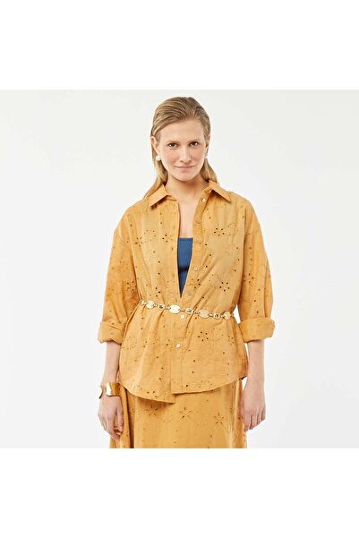 KIABI Shirt with broderie anglaise BEIGE