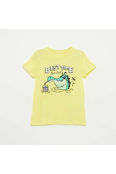 KIABI تي شيرت بطبعة مرحة باللون الأصفر