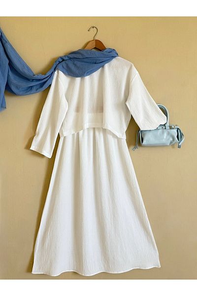 ENDAMIM Crop Skirt Suit