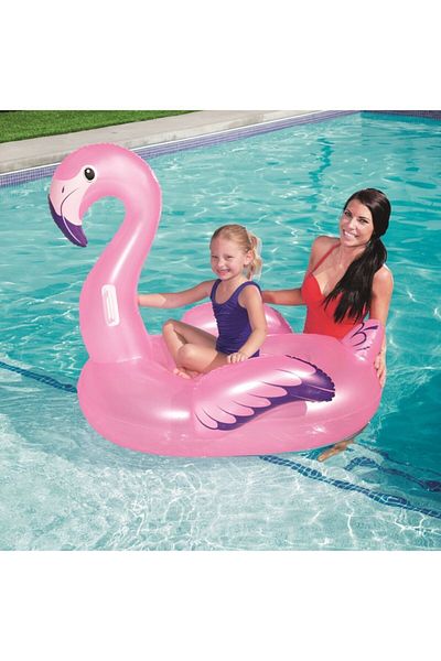 BESTWAY Flamingo Rider Inflatable Flamingo Riding Boat Sea Flamingo Rider Pool Flamingo Inflatable 127x127 Cm