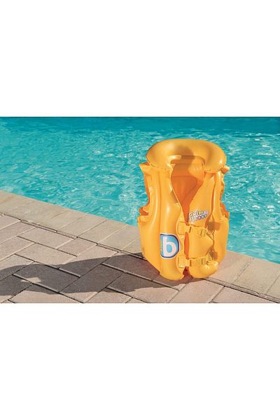 BESTWAY Inflatable Life Jacket Marine Vest Inflatable Life Vest Life Vest with Collar Safety 51x46 cm
