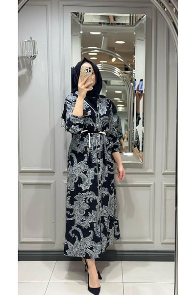 FUAT GÜRSEN Dress with Long Innerwear in Ethnic Pattern