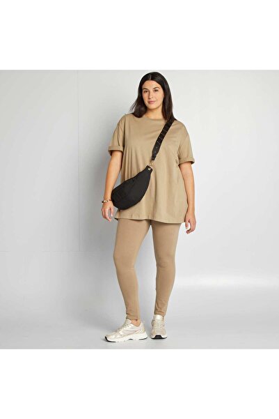 KIABI Plain short-sleeved jersey T-shirt KHAKI