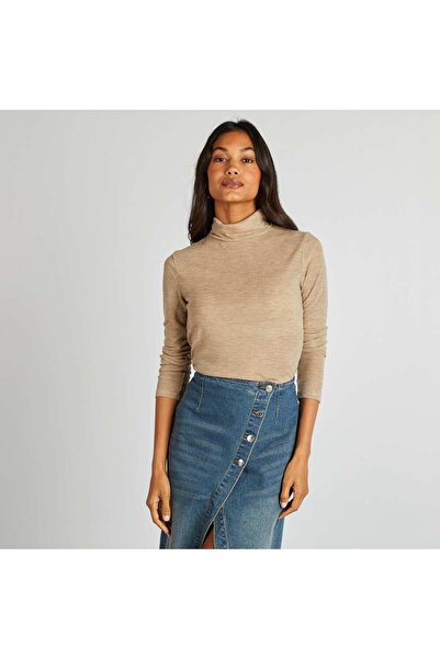 KIABI Marl turtleneck T-shirt BEIGE