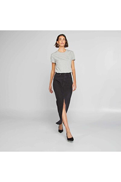 KIABI Long denim skirt GREY