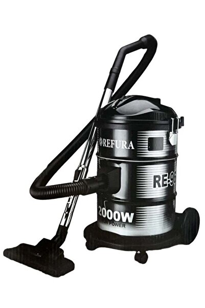 REFURA مكنسة كهربائية أسطوانية سعة 25 لترًا بقوة 2000 وات - لون أسود RE-961