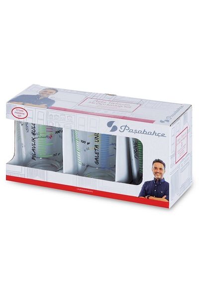 Paşabahçe طقم أردا تركمان مكون من 3 أكواب قياس و6 قطع كراميل كراميل بوركام Fma04348 Fma55550