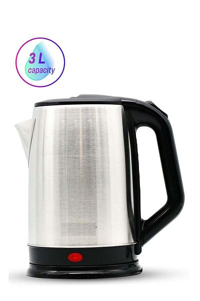 REFURA 3 L Cordless Electric Kettle 2000W RE-11608 - Stainless Steel Kettle w/ Spray Coating, 360-de
