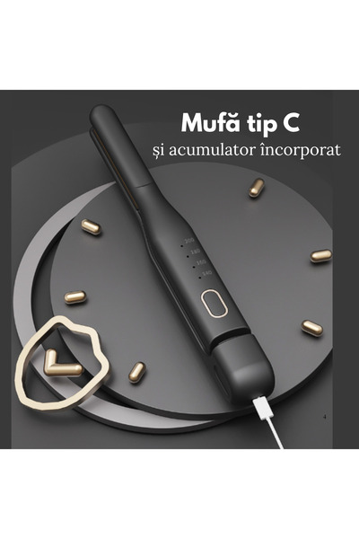 Versatyx Placa de indreptat parul si barba, Invelis Ceramic, Fara Fir, 4 Trepte caldura