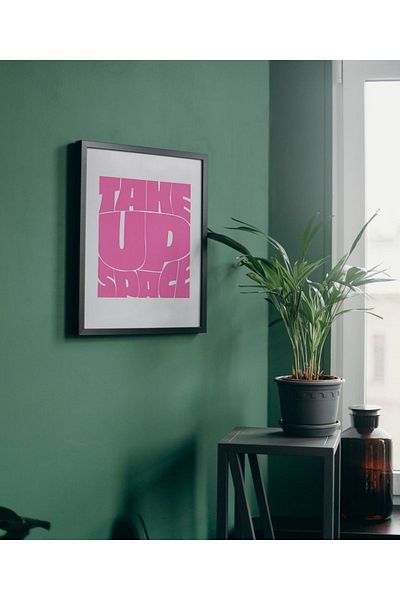 Arthopia Take Up Space Pink Motivation Pinterest Δώρο Αφίσα Πίνακας καλλιτεχνικού σχεδιασμού με κορνίζα