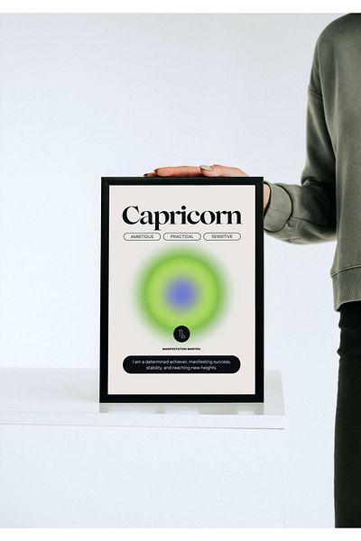 Arthopia Καρίνος Αιγόκερως Ζώδιο Ζώδια Pinterest Αφίσα με κορνίζα Υψηλής ποιότητας Διακοσμητικό Σχέδιο Πίνακας