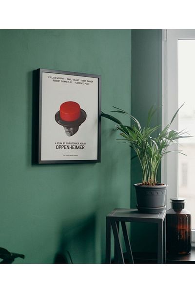 Arthopia Αφίσα ταινίας Oppenheimer 1 Δώρο Pinterest Πίνακας καλλιτεχνικού σχεδιασμού με κορνίζα