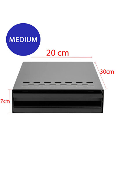 VODİNOX Siyah Kahve Atık Posa Çekmecesi Tablası Knock Box ( 20 X 30 X 7 CM) M...