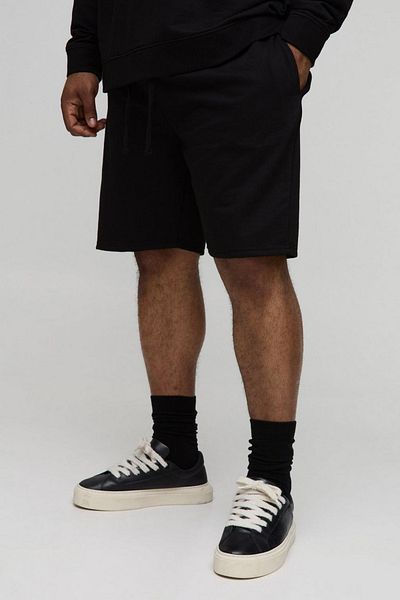 vladivosto 2 Pack Battal Mold Large Size Oversize Bermuda Shorts Black Gray