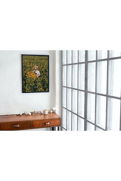 Arthopia Vintage Pinterest Αφίσα Van Gogh And Sunflowers με κορνίζα Υψηλής ποιότητας διακοσμητικό σχέδιο ζωγραφικής