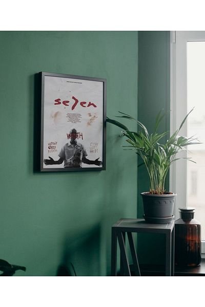 Arthopia Αφίσα ταινίας Seven 7 Brad Pitt Δώρο Pinterest Πίνακας καλλιτεχνικού σχεδιασμού με κορνίζα