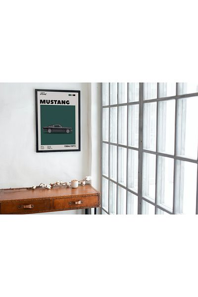 Arthopia Ford Mstng 1964-1973 Vintage διακόσμηση Αφίσα ζωγραφικής τοίχου με κορνίζα υψηλής ποιότητας