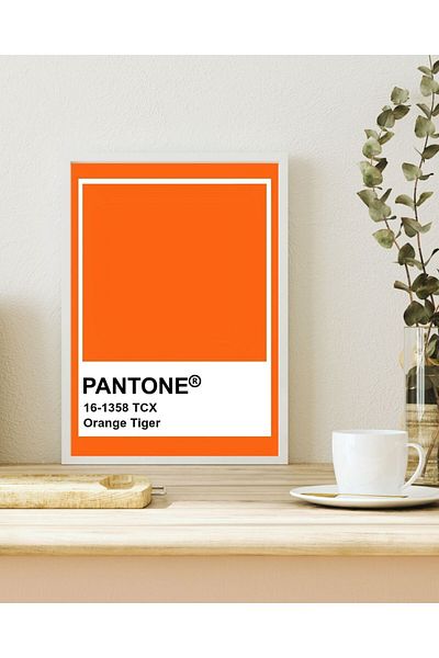 Arthopia Πορτοκαλί Tiger Pantone Pinterest Πίνακας καλλιτεχνικού σχεδιασμού με κορνίζα