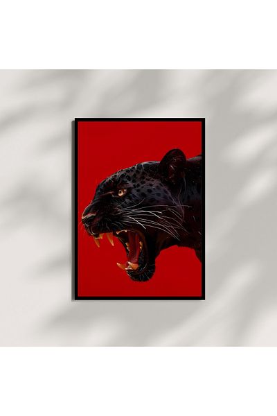 Arthopia The Nobility of the Panther The Black King Red Edition Πίνακας καλλιτεχνικού σχεδιασμού με πλαίσιο αφίσας
