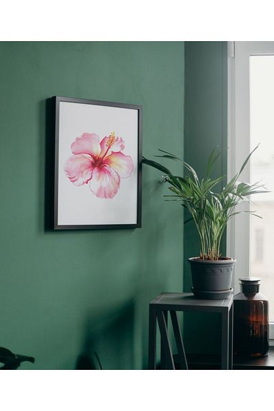 Arthopia Hibiscus Summer Vibe Pinterest Πίνακας καλλιτεχνικού σχεδιασμού με κορνίζα