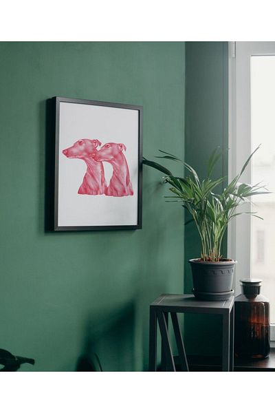 Arthopia Pink Dogs Pink Dogs Pinterest Δώρο Αφίσα Πίνακας Καλλιτεχνικού Σχεδιασμού με κορνίζα