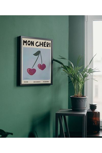 Arthopia Mon Cheri Cherry Σύμβολο της αγάπης Pinterest Αφίσα με κορνίζα Υψηλής ποιότητας διακοσμητικό σχέδιο ζωγραφικής