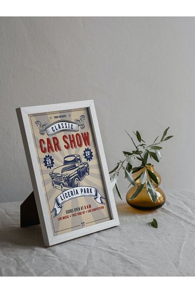 Arthopia Vintage Classic Cars Αφίσα με κορνίζα Υψηλής ποιότητας ζωγραφική σχεδίου