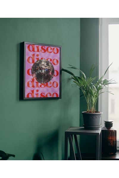 Arthopia Disco Disco Party Πολύχρωμο Pinterest Δώρο Αφίσα Πίνακας Καλλιτεχνικού Σχεδιασμού με κορνίζα