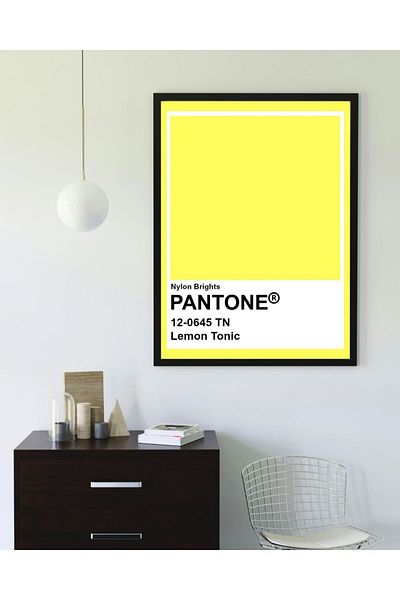 Arthopia Pantone Lemon Tonic Yellow Pinterest Πίνακας καλλιτεχνικού σχεδιασμού με κορνίζα