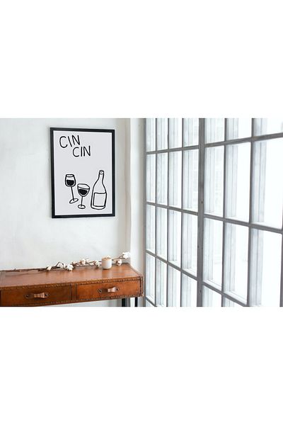 Arthopia Cin Cin Gin Gin Πλαίσιο Υψηλής Ποιότητας Διακοσμητικός Πίνακας