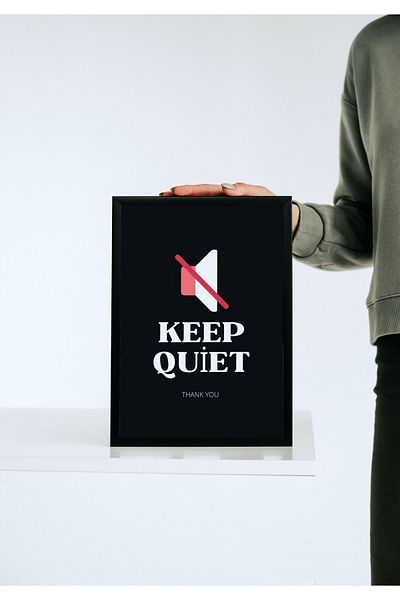Arthopia Ας είμαστε σίγαση Keep Quiet Διακοσμητική αφίσα με πλαίσιο υψηλής ποιότητας σχεδιασμού