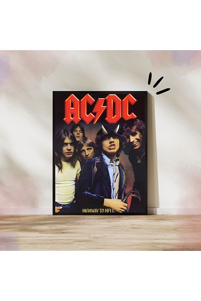 Arthopia Πανό αφίσας AC/DC Highway To Hell Πίνακας σχεδίου υψηλής ποιότητας με πλαίσιο Pinterest