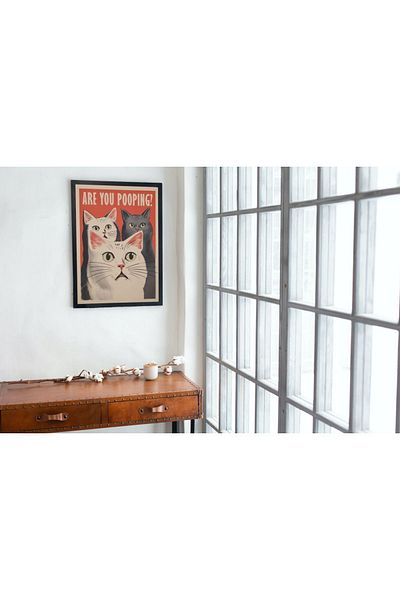 Arthopia Vintage Pinterest Are You Pooping Cats Πίνακας σχεδίασης διακόσμησης υψηλής ποιότητας με πλαίσιο