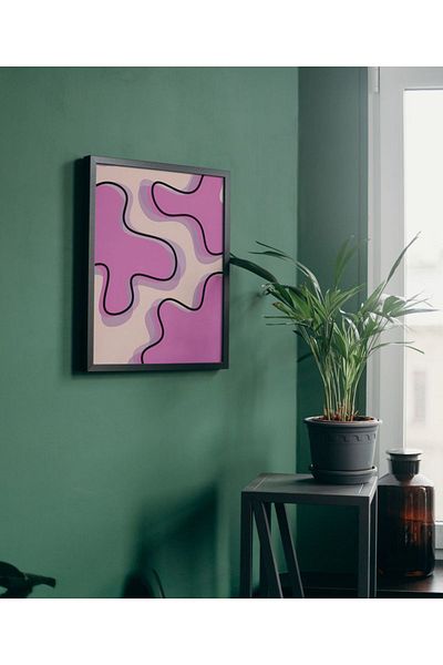 Arthopia Ροζ λεοπάρ μοτίβο Ροζ αισθητική Pinterest δώρο αφίσα με κορνίζα καλλιτεχνικό σχέδιο ζωγραφική