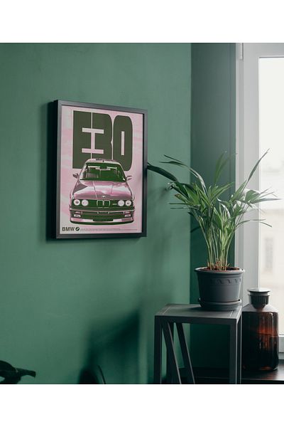 Arthopia BMW E30 Design Vintage Διακόσμηση Υψηλής ποιότητας Πλαίσιο Ζωγραφική Αφίσα τοίχου