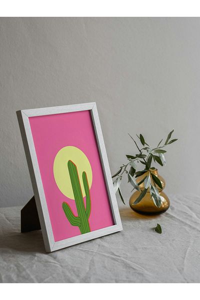 Arthopia Cactus Cactus Hot Summer Pinterest Δώρο Αφίσα Πίνακας καλλιτεχνικού σχεδιασμού με κορνίζα