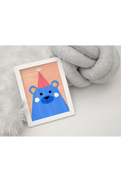 Arthopia Cute Animals Party Teddy Bear Διακόσμηση Παιδικού Δωματίου Ποιοτική ζωγραφική με κορνίζα