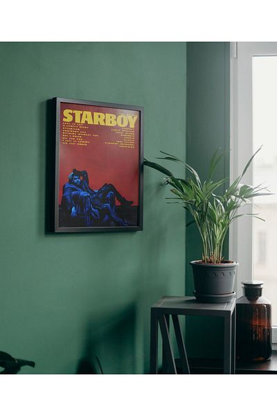 Arthopia The Weeknd Starboy Poster με κορνίζα Δώρο Διακόσμηση Σχέδιο ζωγραφικής