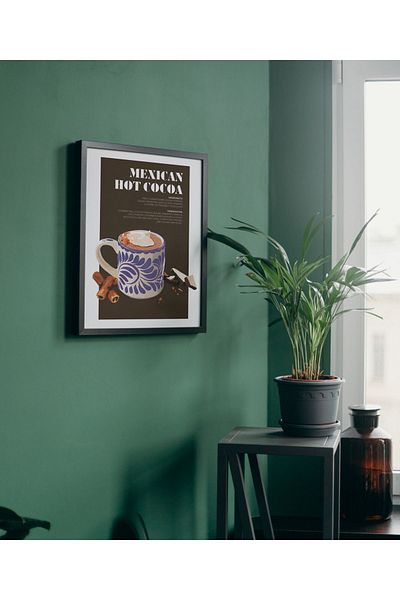 Arthopia Μεξικάνικο κοκτέιλ ζεστού κακάο Pinterest Διακοσμητική αφίσα με κορνίζα Υψηλής ποιότητας σχεδιασμός ζωγραφική