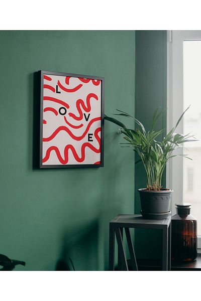 Arthopia Love Linear Gift Αφίσα Κορνίζα Καλλιτεχνική Διακόσμηση Σχέδιο Ζωγραφική