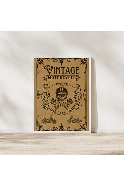 Arthopia Vintage αφίσα μοτοσικλέτας με κορνίζα υψηλής ποιότητας σχεδίασης