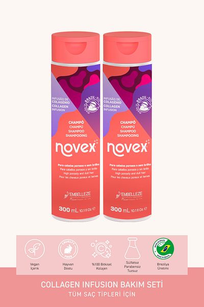 NOVEX Collagen Infusion - 300ml Collagen Shampoo for Fine Hair