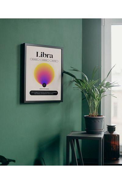 Arthopia Ζυγός Ζυγός Ζώδια Pinterest Αφίσα με κορνίζα Υψηλής ποιότητας Διακοσμητικό Σχέδιο Ζωγραφική