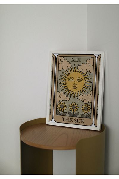 Arthopia Κάρτα Ταρώ The Sun Pinterest Διακοσμητική αφίσα με πλαίσιο Υψηλής ποιότητας σχεδιασμός ζωγραφικής